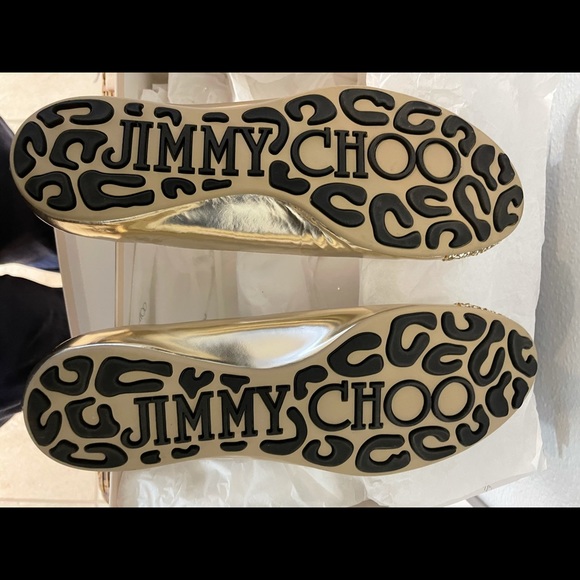 Jimmy Choo Gold glitter WHIRL flats - Picture 3 of 6
